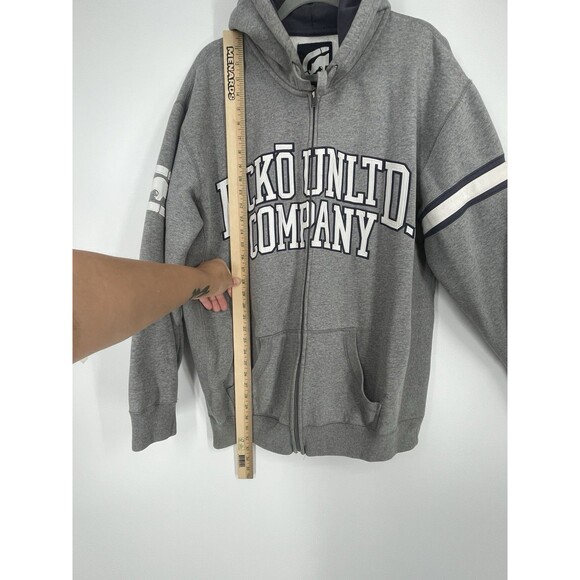 Vintage Ecko UNLTD Zip Up Hoodie Mens Gray Y2K Spell Out Grunge Skater 2X - Picture 9 of 16